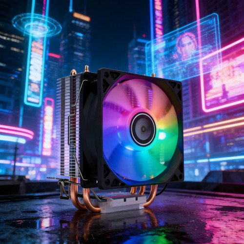 JS200 CPU Air Cooler 2 pipes | 9cm RGB Fan | Metal Bracket | 170W TDP | Supports X79/X99 2011 Platform | Hydraulic Bearing